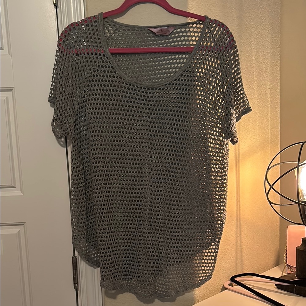 SJS Gray Mesh Muscle Tee